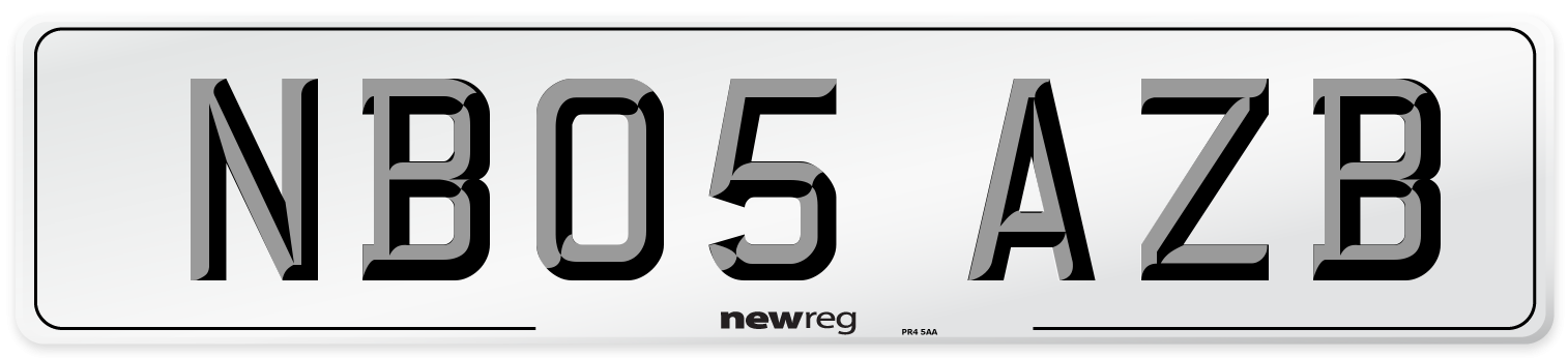 NB05 AZB Number Plate from New Reg